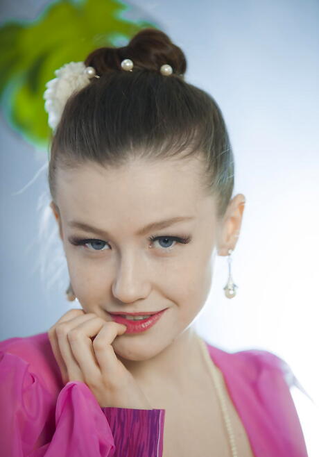 Excellent ukrainian dark hair teen Emily Bloom in hot undies revealing her butt and masturbating 